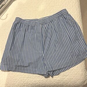 Aritzia Wilfred Free Blue and white striped shorts.  (Size Medium)